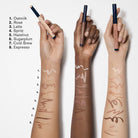 Estée Lauder eyeshadow sticks swatches on different skintones
