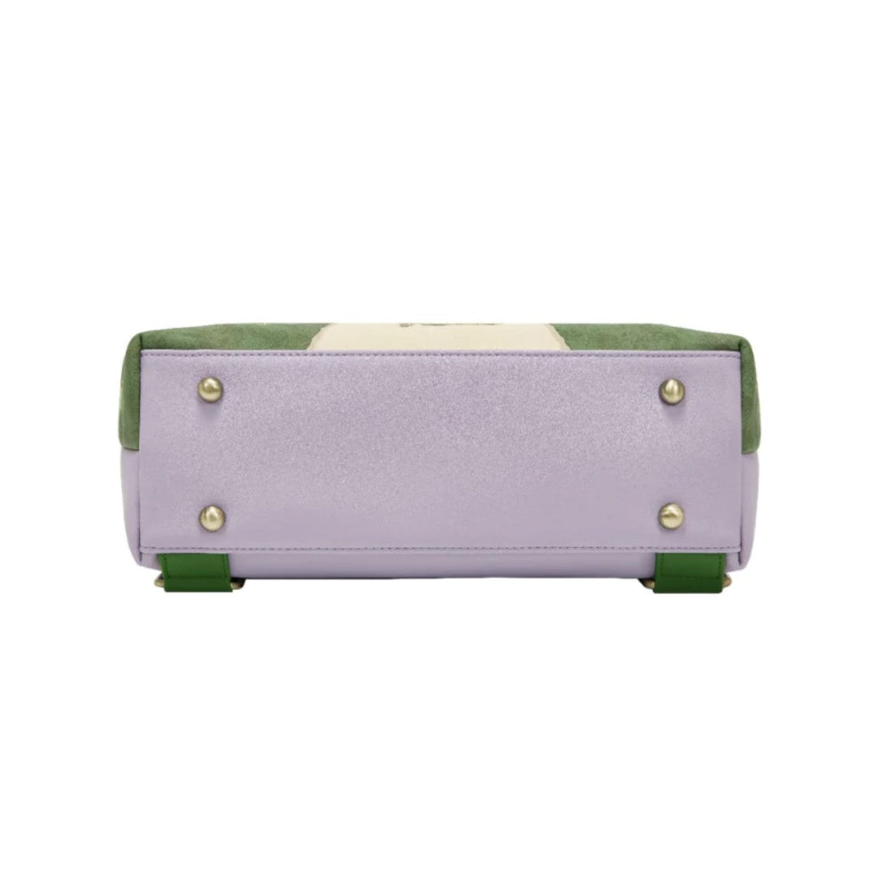 Rectangular bag with green accents on a white background