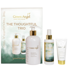 Green Angel skincare product set with packaging on a white background