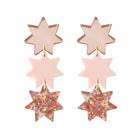 Natalie Lea Owen - Triple Star Earrings light pink