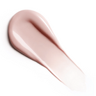A smooth, glossy smear of pale pink primer on a clean white background.