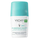 Vichy anti-perspirant deodorant bottle on a white background