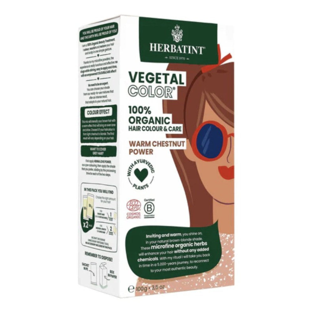 Herbatint Vegetal Color hair color and care product packaging on a white background