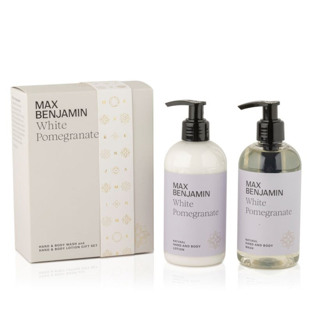 Max Benjamin White Pomegranate Hand & Body Wash and Hand & Body Lotion Gift Set