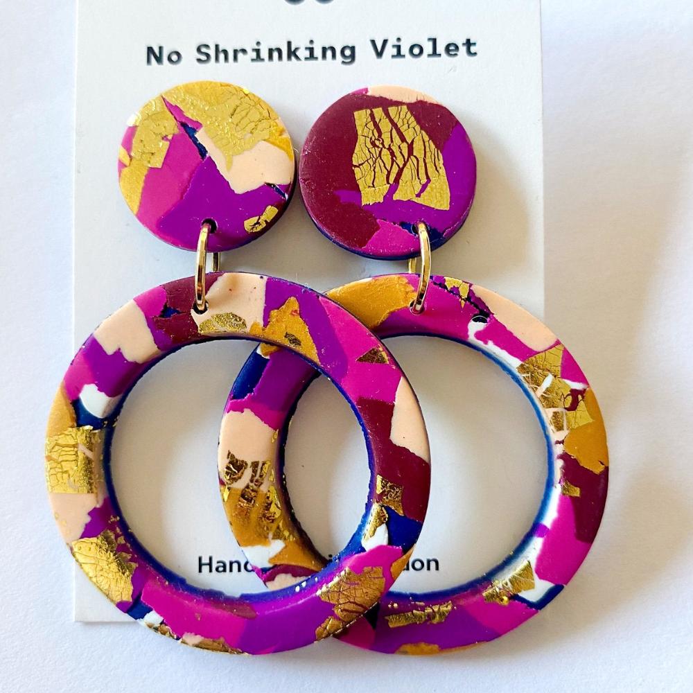 No Shrinking Violet - Winter Sunrise: Large Hoop Earring