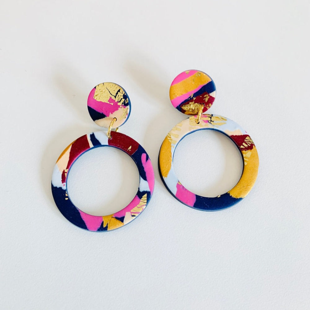 No Shrinking Violet - Winter Sunrise: Large Hoop Earring