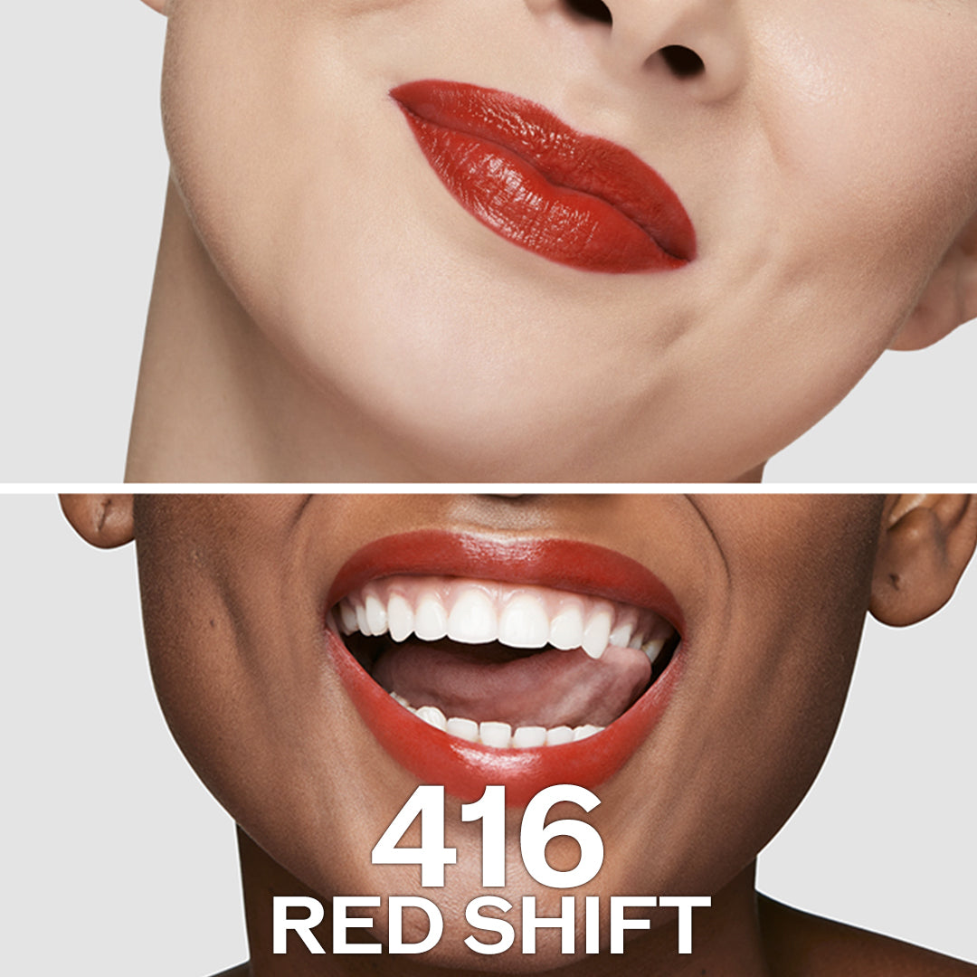 Shiseido TechnoSatin Long Lasting & Hydrating Gel Lipstick red shift