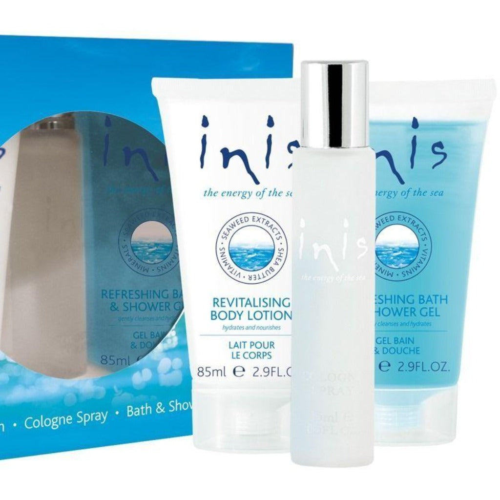 Inis trio set body lotion cologne spray bath and shower gel christmas gift idea