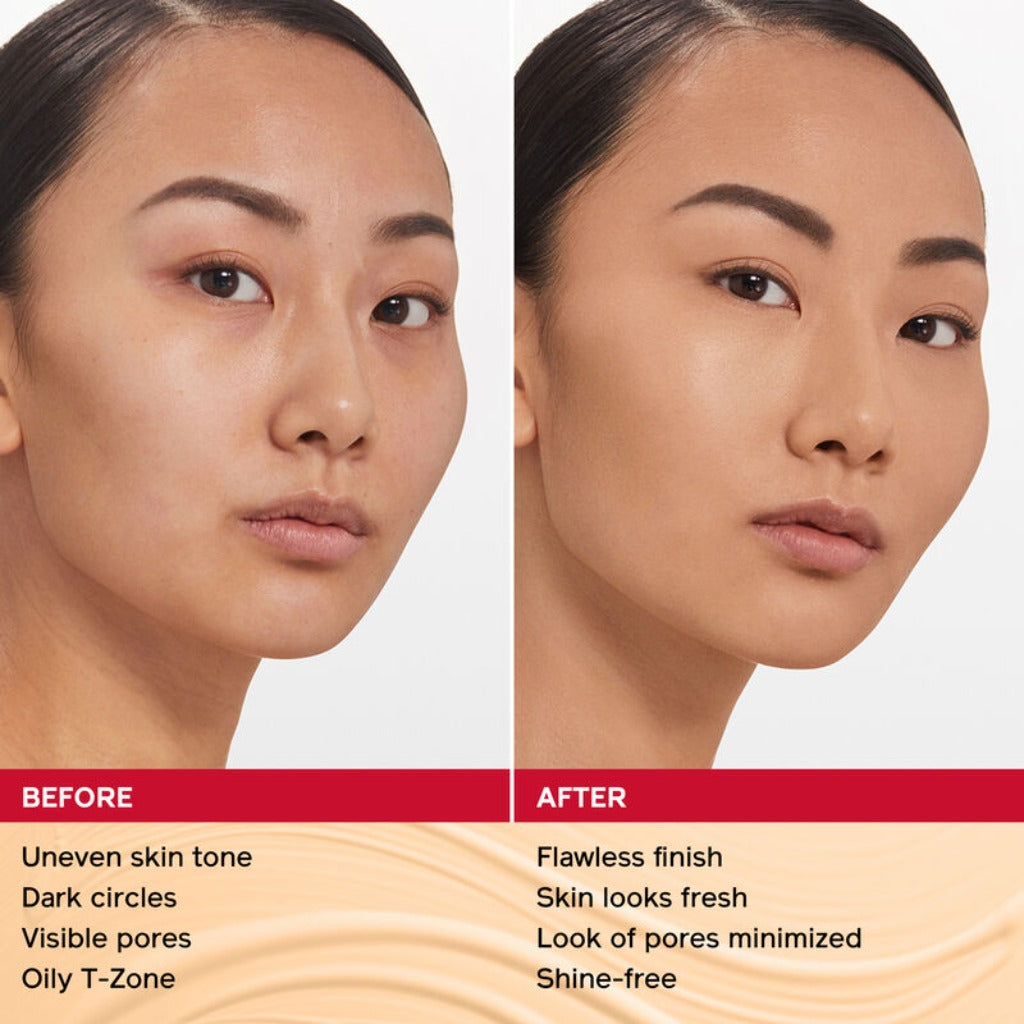 shiseido synchro skin self-refreshing foundation lady with comparison photos of foundation