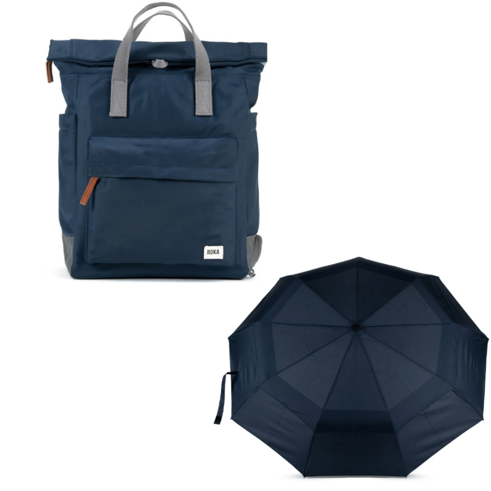 Roka Bayswater B Sustainable (Nylon) with matching Waterloo Sustainable Umbrella Midnight