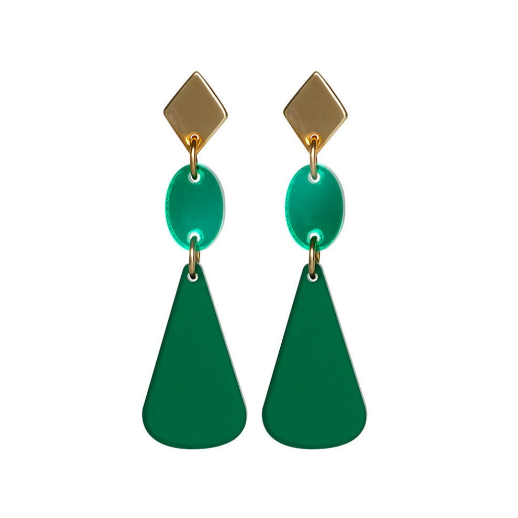 Toolally Chandelier Drops Emerald Green Mirror Jewellery