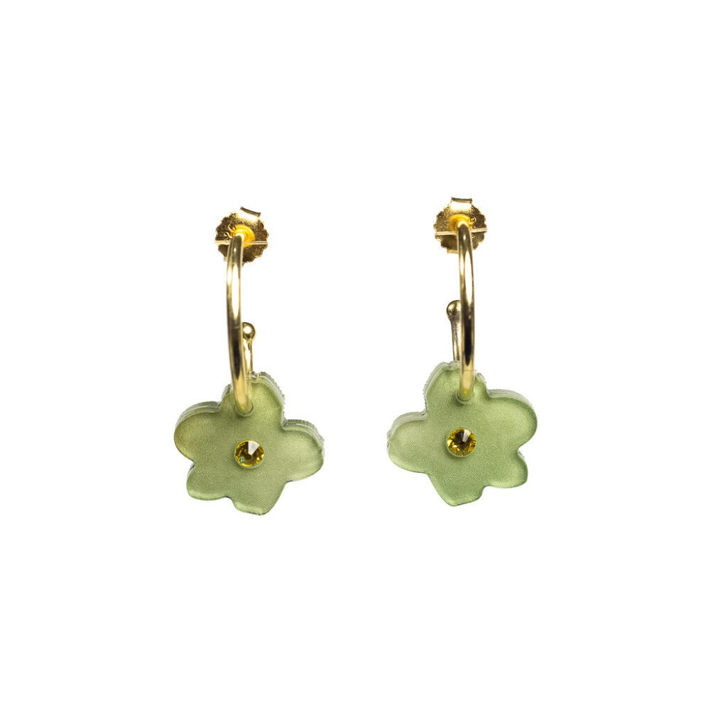 Toolally earrings charming forget me nots jade sage green colour