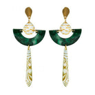 Toolally emerald and green daphnes style earrings