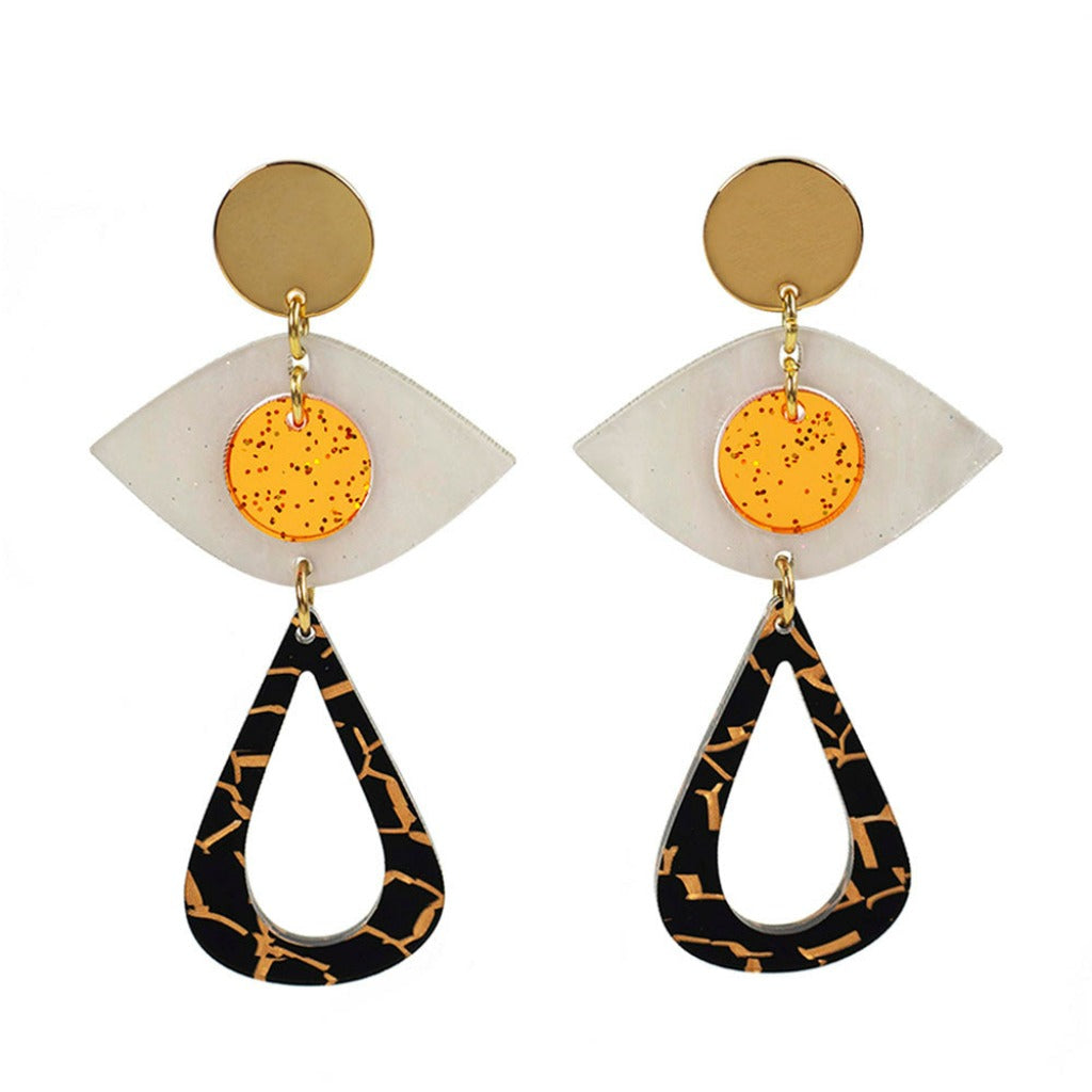 Toolally - Eye Motif Drops orange jewelery