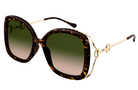 Gucci tortoishell and gold big square sunglasses