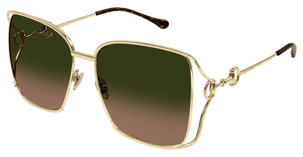 Gucci big square gold metal sunglasses