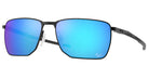 black chrome oakley sunglasses with blue mirrored lens
