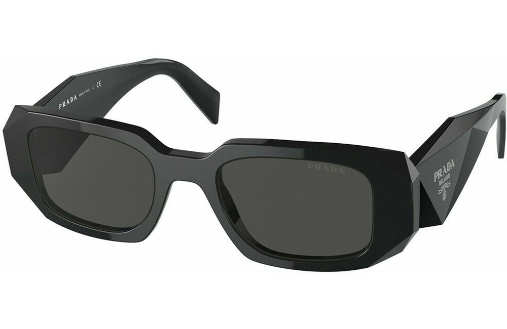 prada black slender rectangular sunglasses