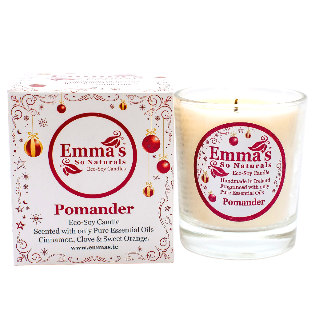 Emma's So Naturals christmas gift ideas Emma's So Naturals POMANDER SEASONAL FRAGRANCE BOXED GLASS TUMBLER SCENTED SOY CANDLE 50HR BURN TIME
