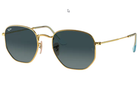 Hexagonal gold and dark blue rayban sunglasses