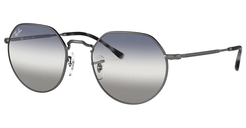 Rayban Jack sunglasses with gunmetal frame nd clear blue lens