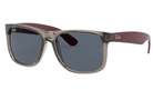 Rayban Justin mens sunglasses in grey and red rubber
