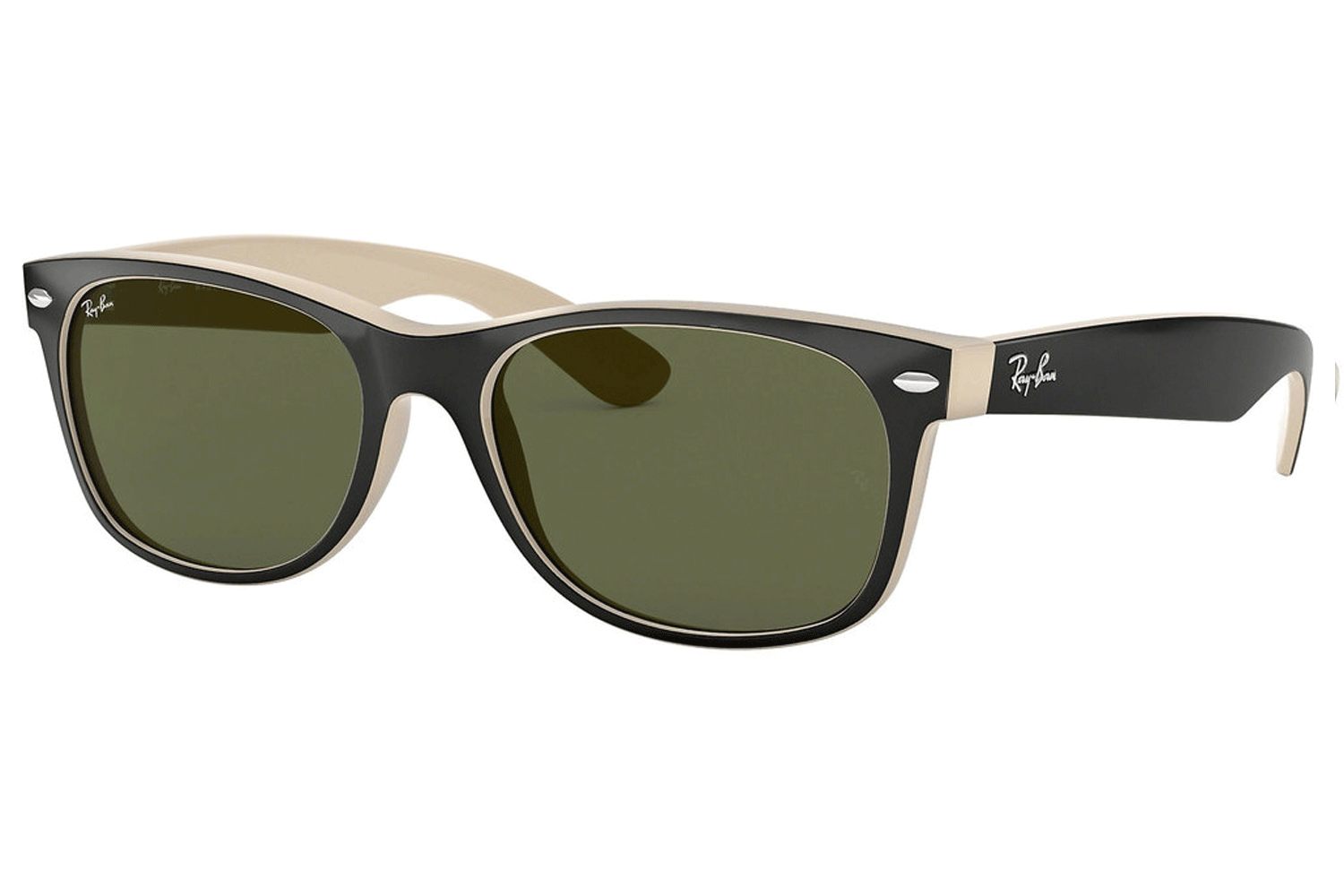 rayban wayfarer black and cream sunglasses