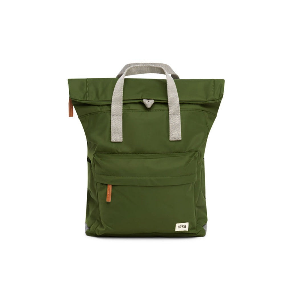 Roka London Canfield B Sustainable Backpack Avocado Colour Medium Size