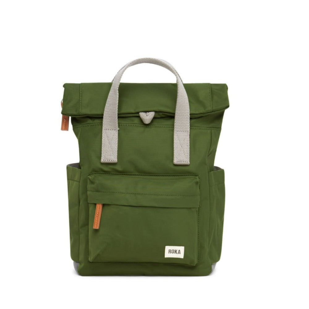 Roka London Canfield B Sustainable Backpack Avocado Colour Small Size