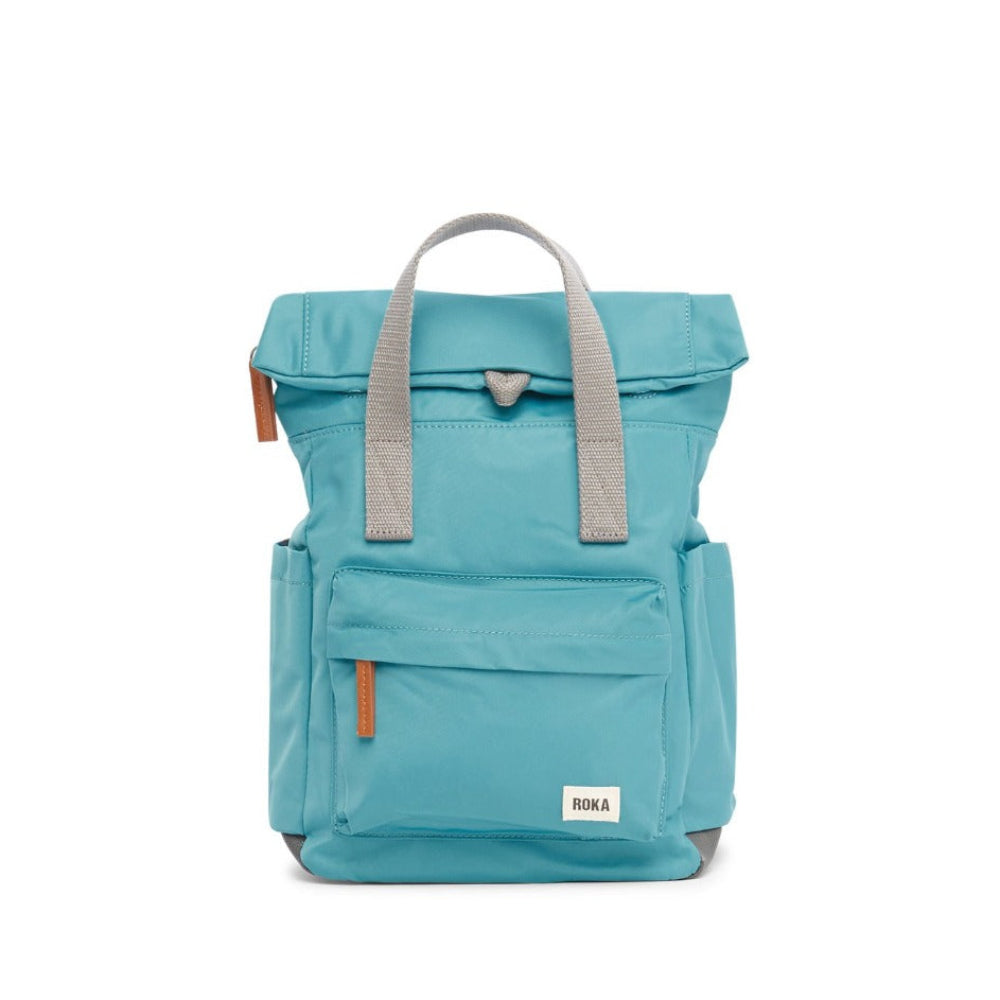 Roka London Canfield B Sustainable Backpack Blue Petrol Colour