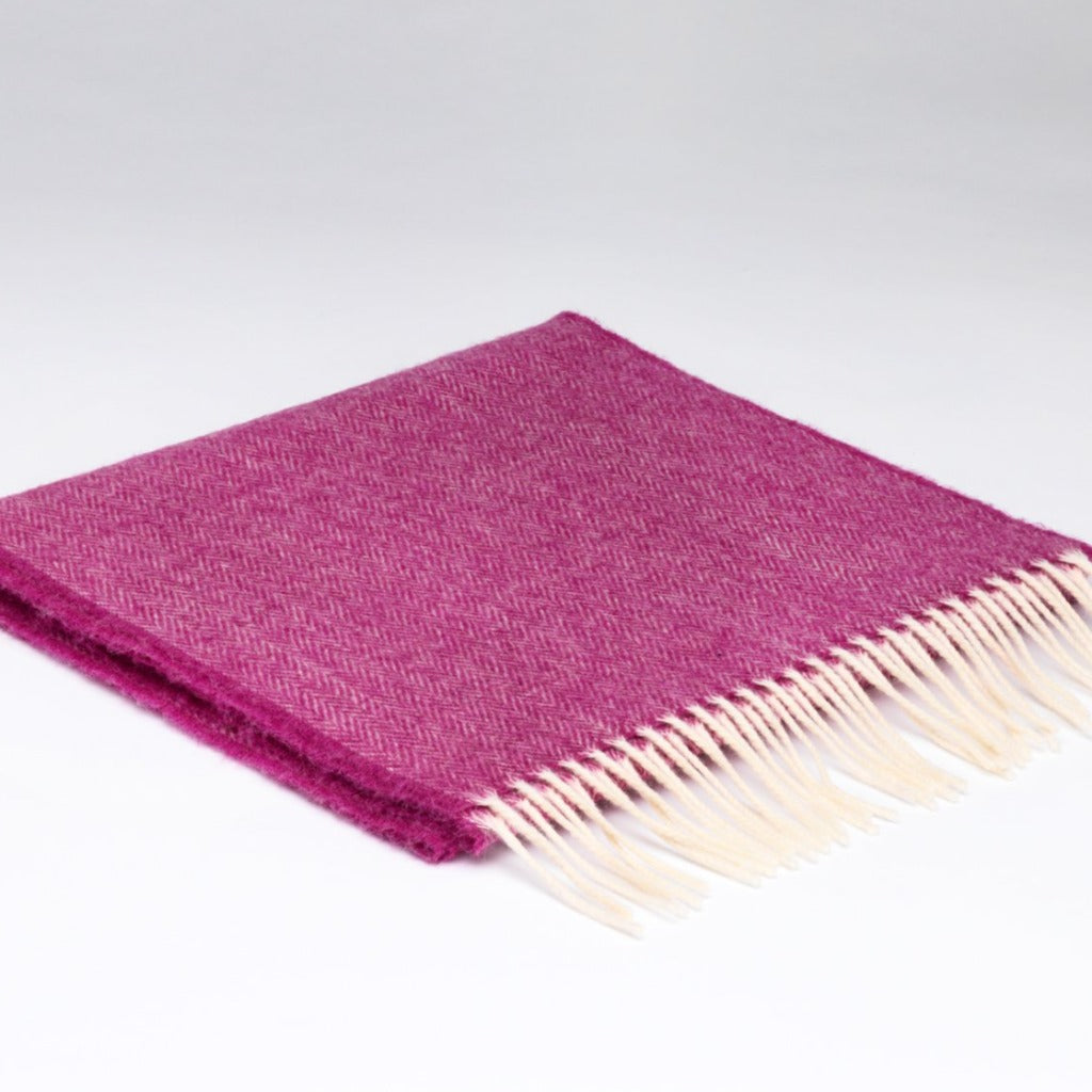 McNutt of Donegal shop irish Beetroot Herringbone Luxury Scarf
