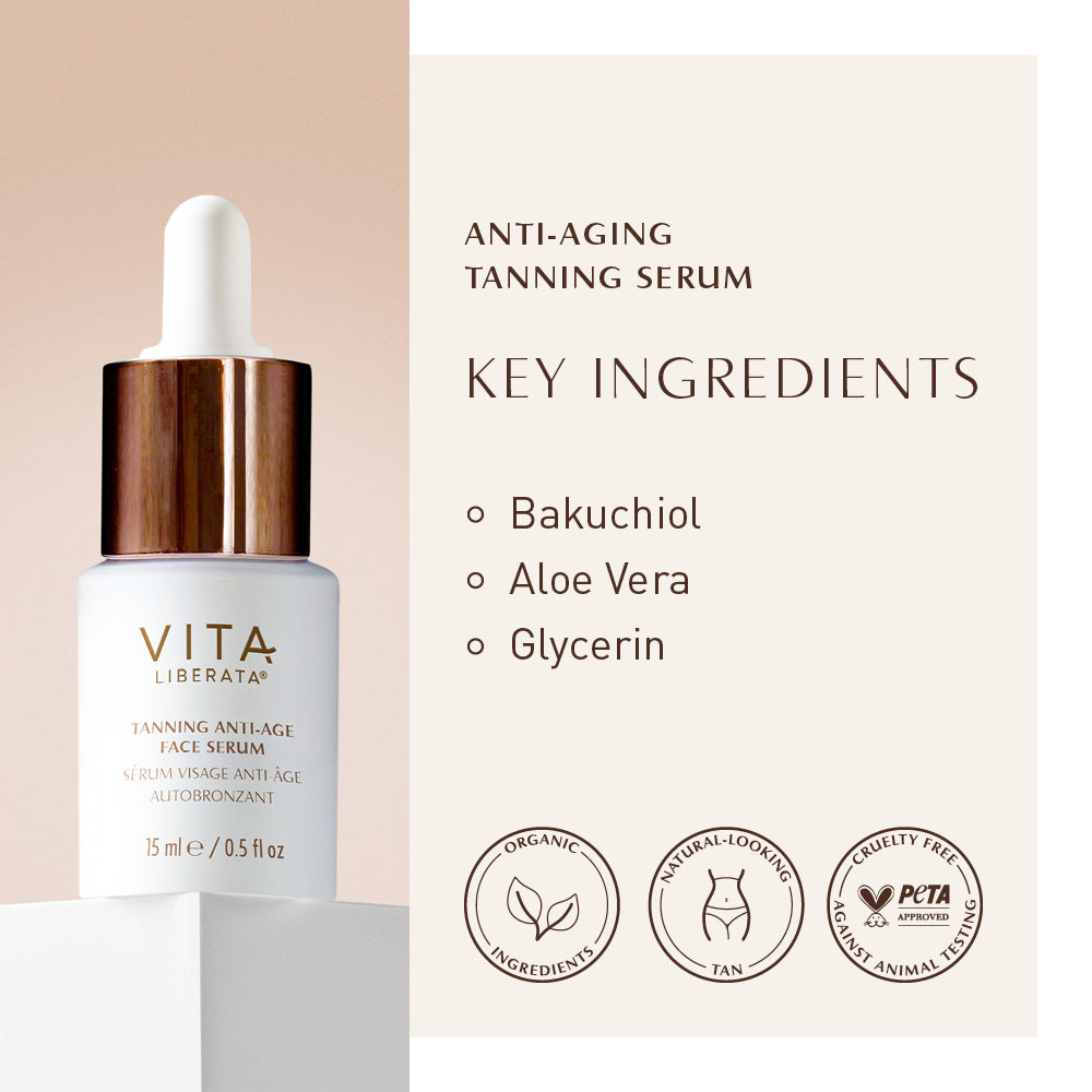 Vita Liberata Anti-Age Face Serum 15ml benefits and key ingredients - bakuchiol, aloe vera, glycerin