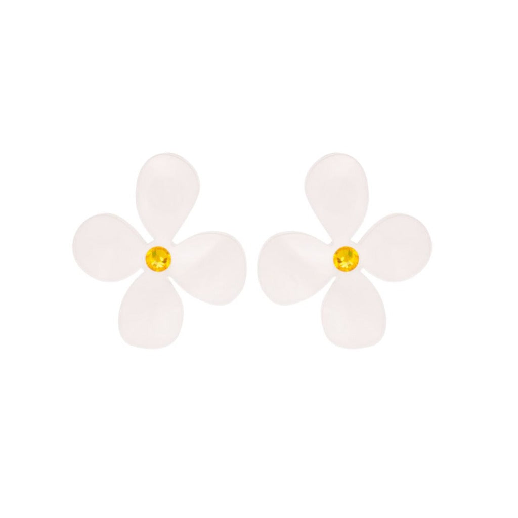 Toolally Daisies Earrings White Pearl Ladies Jewellery