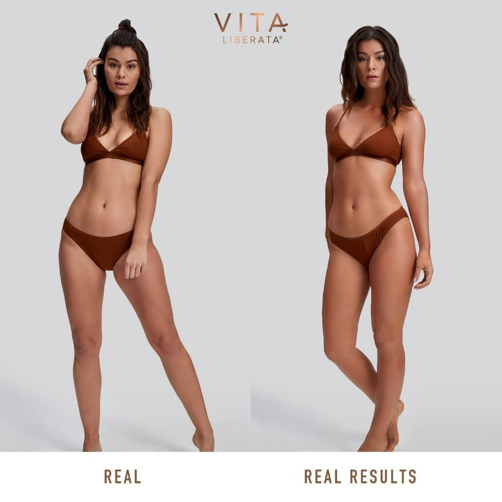 Vita Liberata Body Blur Dark 100ml model comparison before and after results