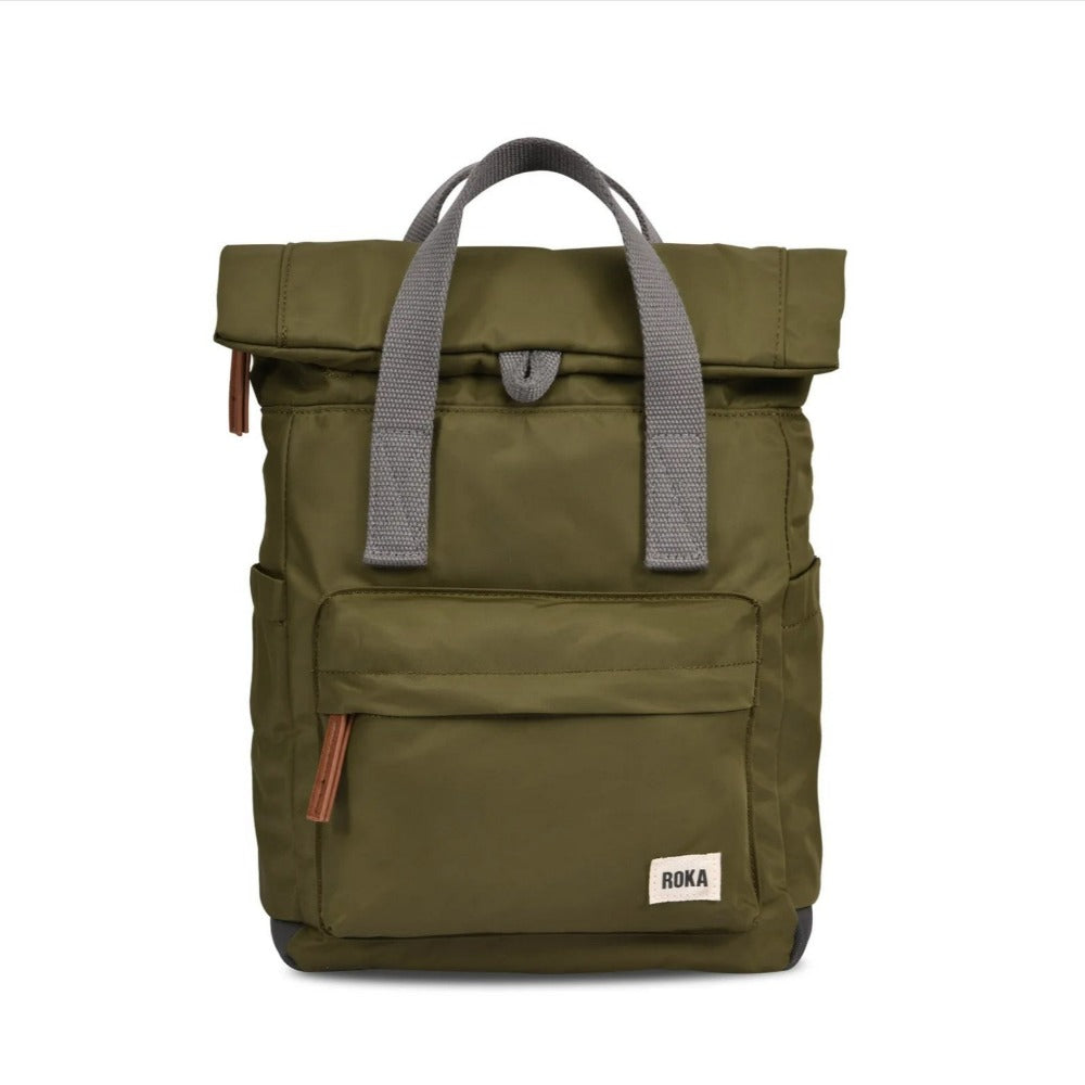 Roka London Canfield B Sustainable Backpack Military Nylon material