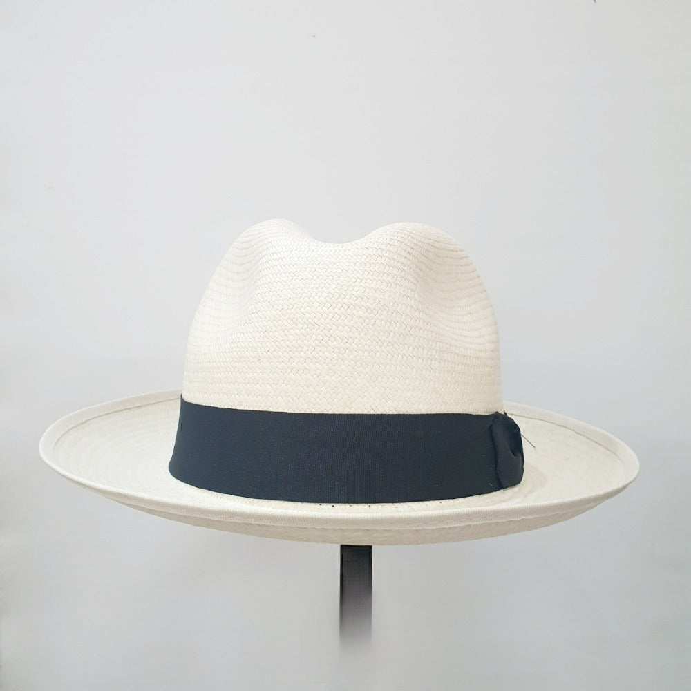 Panama Hats by Majesa - Snap Brim Trilby Cuenca 3/5 Black Band Unisex