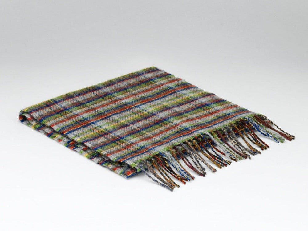 McNutt Scarf of Donegal - Lambswool Glen Mini Check Green