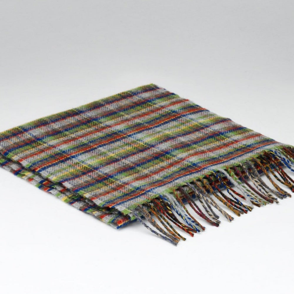 McNutt Scarf of Donegal - Lambswool Glen Mini Check Green