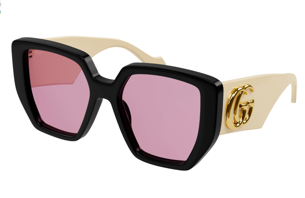 gucci black, white and pink oversized sunglasses