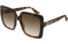 Gucci sunglasses 003 Havana brown frame with brown graduated lens Gucci Big Square GG00418S Sunglasses