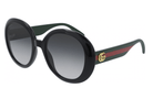 Gucci sunglasses Gucci 712s 001 round oversized Sunglasses with green and red striped arm 