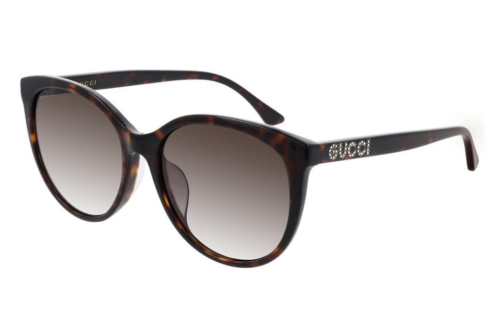 Gucci sunglasses Gucci GG0729SA 002 Sunglasses with Gucci written on arm with crystals