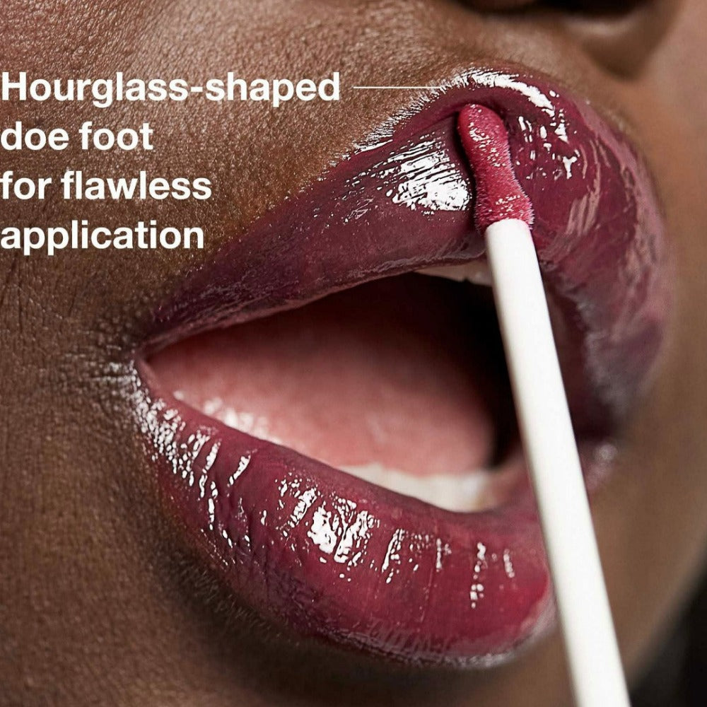Clinique Pop Plush Creamy Lip Gloss Consistency and Benefits - Hourglass-shaped doe foot for flawless application