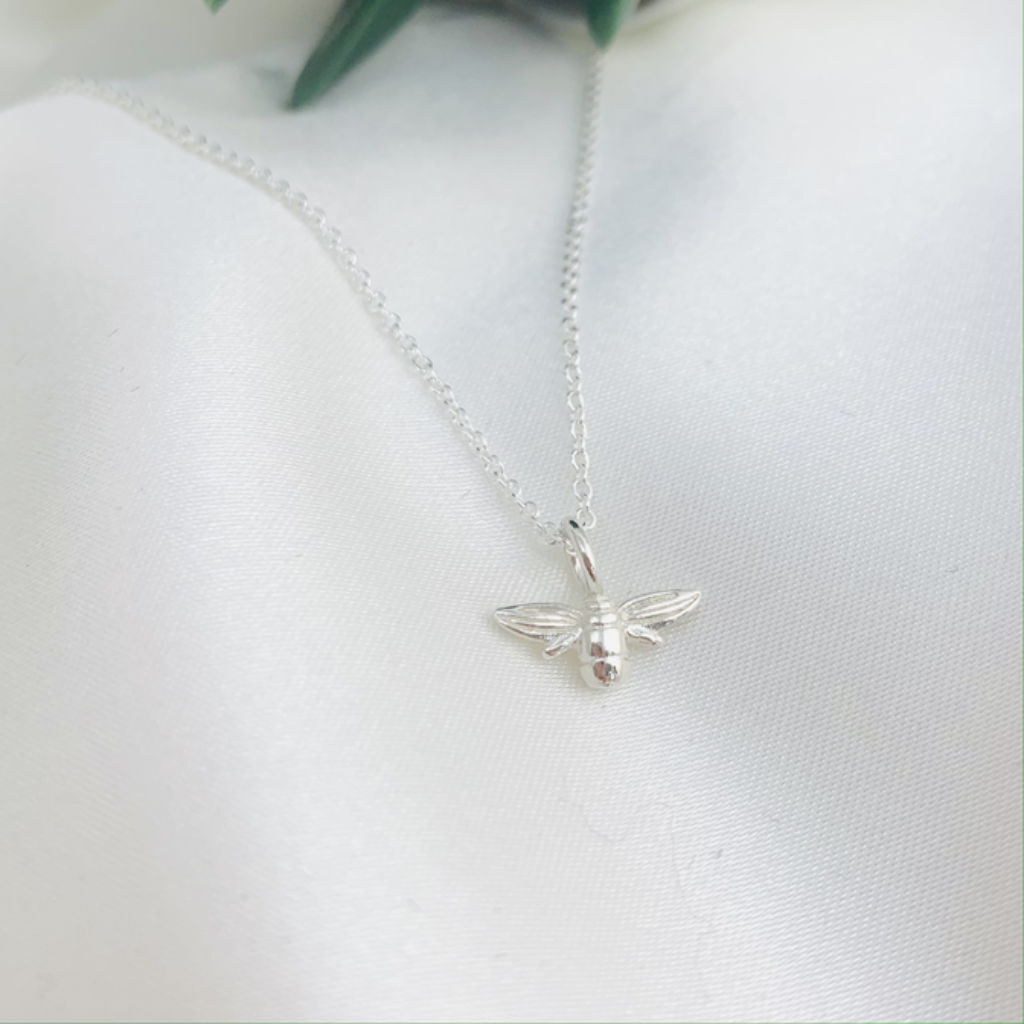 sterling silver mini queen bee necklace 