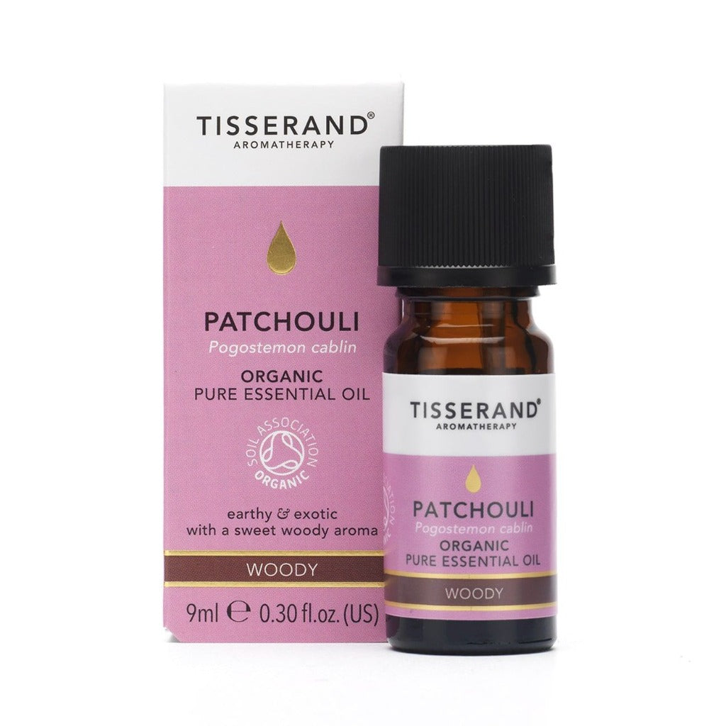 tisserand patchouli organic pure essential oil 9ml bottle