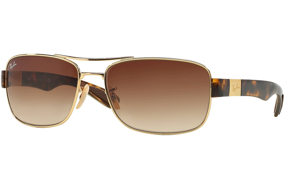 Ray-Ban sunglasses 64mm / 001/13 Gold frame brown lens Ray-Ban Mens Sunglasses RB3522 Sunglasses 64MM