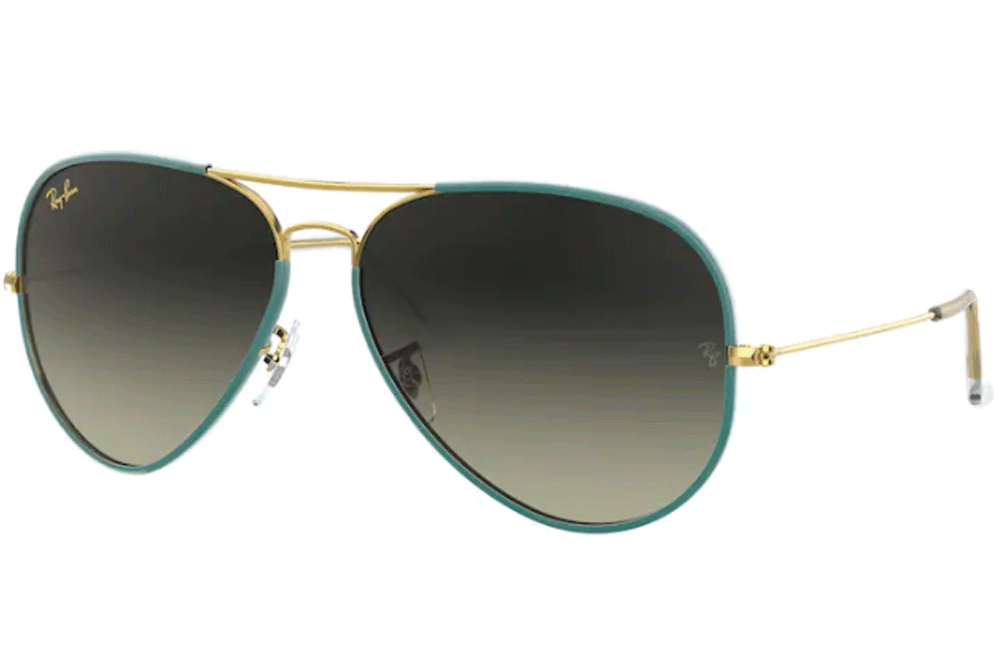 Ray-Ban sunglasses 9196BH Petroleum on Legend Gold Green Vintage Gradient lens Ray-Ban RB3025JM Aviator Sunglasses
