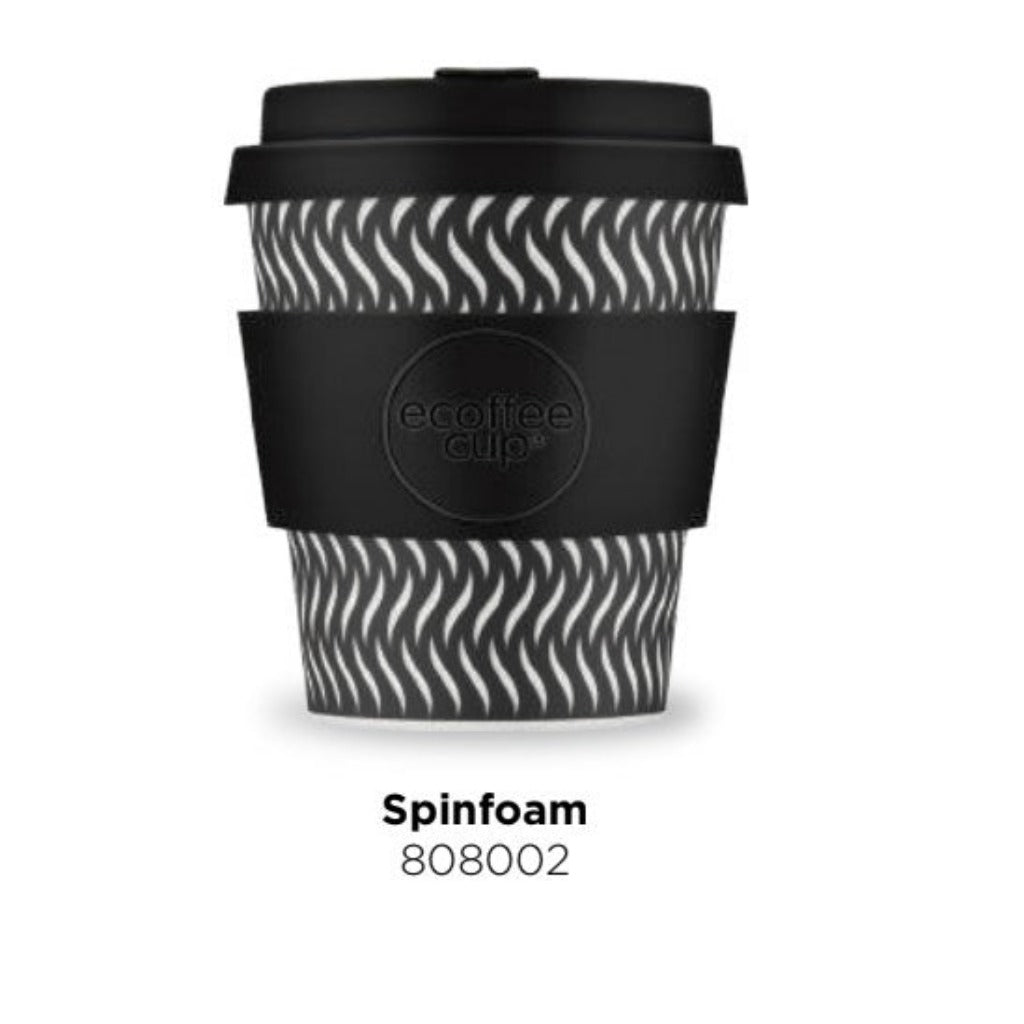 ecoffee cup reusable cup black white pattern 8oz 240ml cup