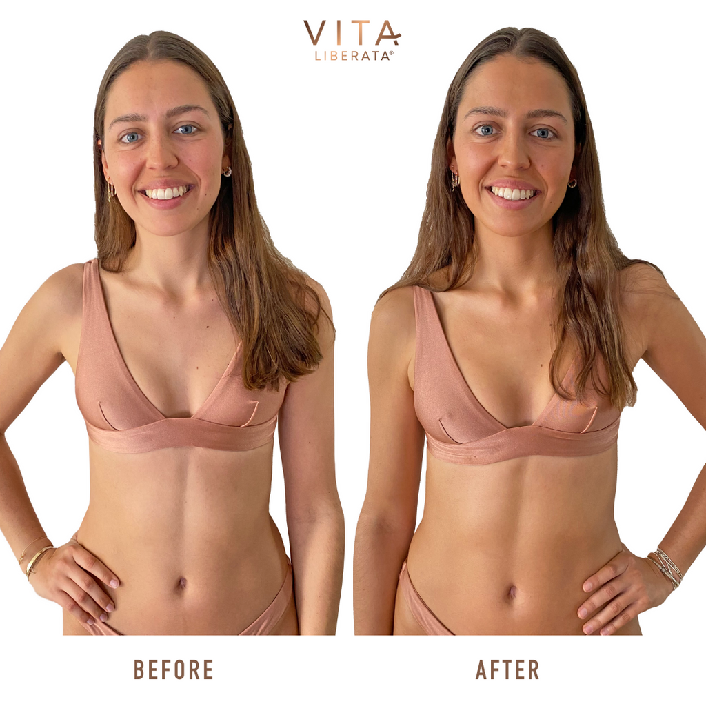 Vita Liberata Tinted Tanning Mist 200ml Tan model before and after